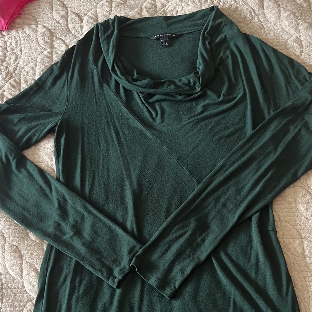 Banana Republic Forest Green Cowl Neck Sweater